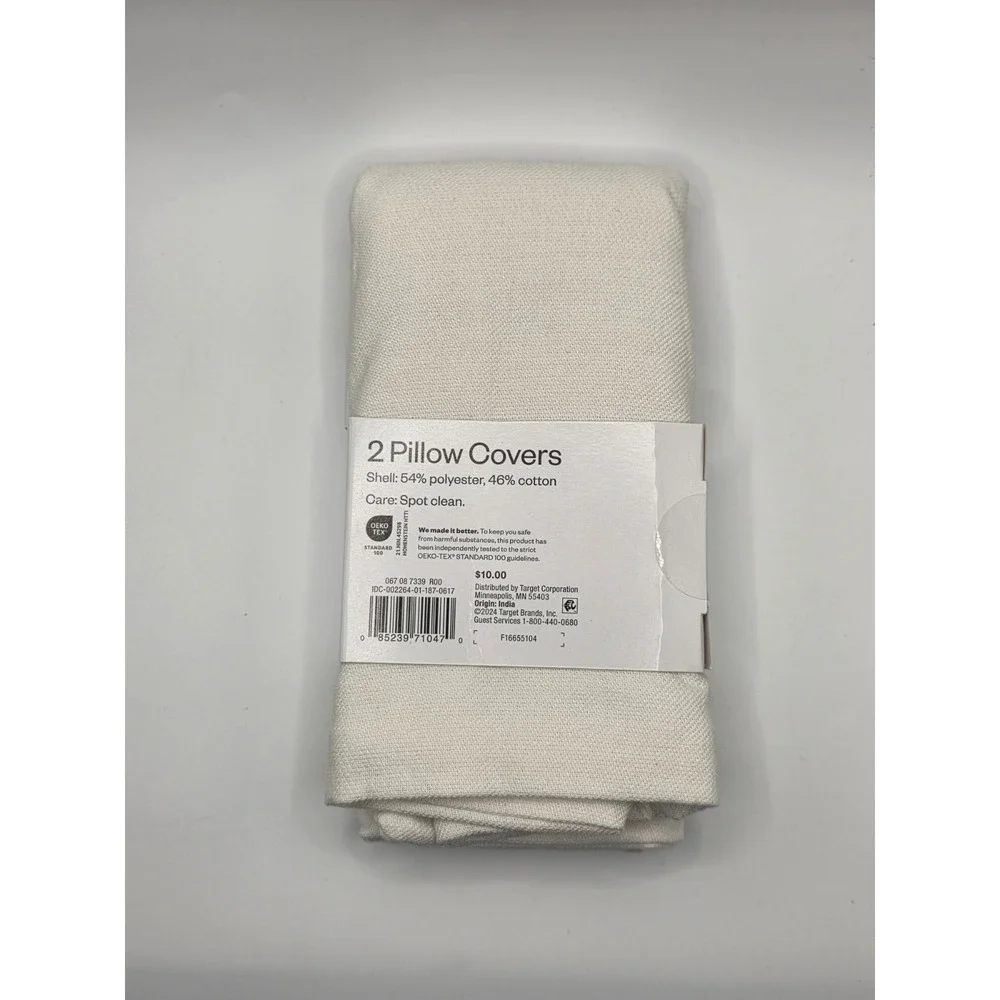 Lot of 4 2-Pack Woven Square‎ Throw Pillow Covers Ivory Size 16x16 | 8 covers